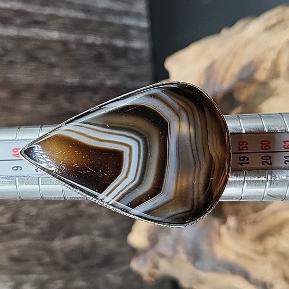 Striped Agate Adjustable Ring - NWOT - Picture 6 of 7